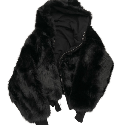 Reversible Zip Jacket With Cozy Faux Fur Hood
