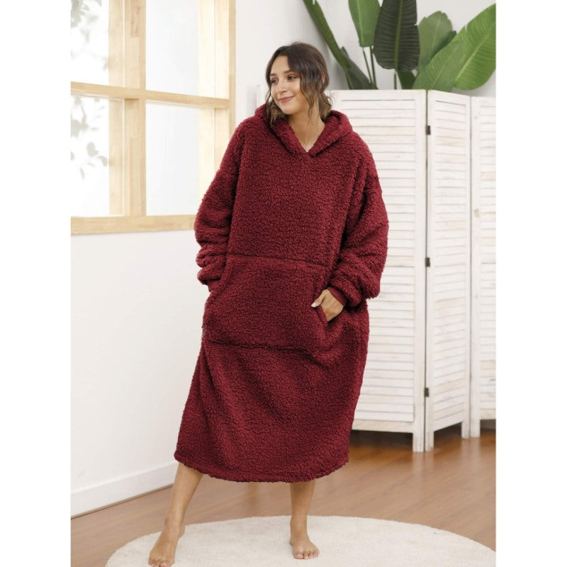 Long Warm Sherpa Fleece Sweatshirts Hoodie-Soco Hoodie