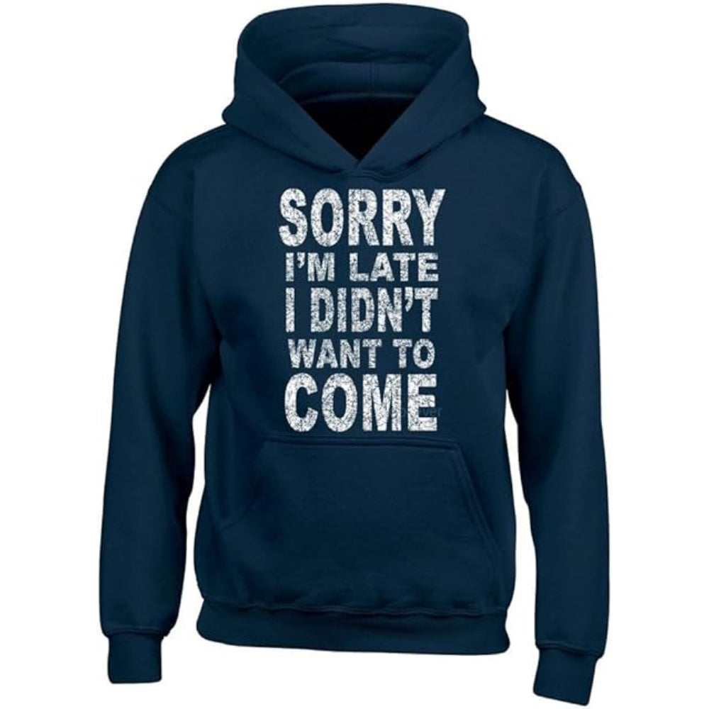 Casual Graphic Print Pullover Hoodie Navy Blue