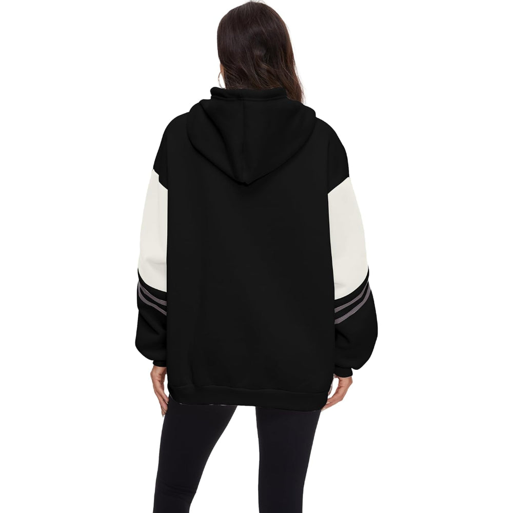 Comfy Hoodie With Bold Letter Print