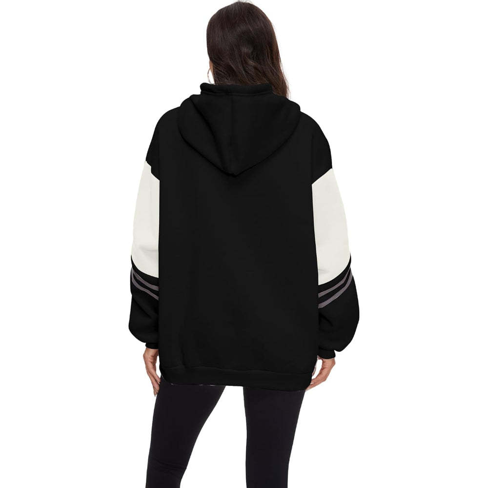 Comfy Hoodie With Bold Letter Print