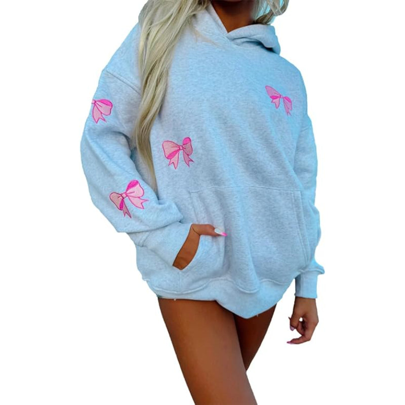 Long Sleeve Hooded Sweatshirt Blue