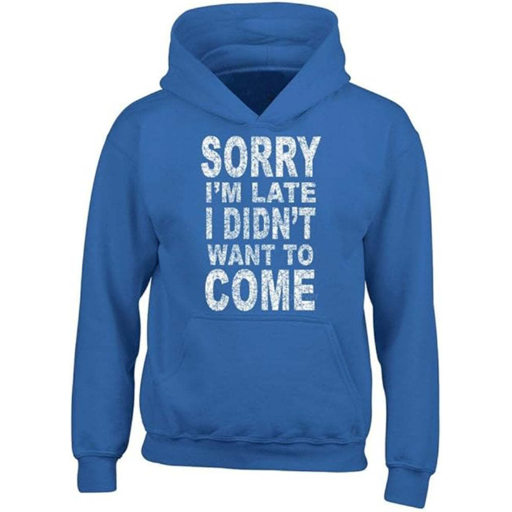 Casual Graphic Print Pullover Hoodie Blue