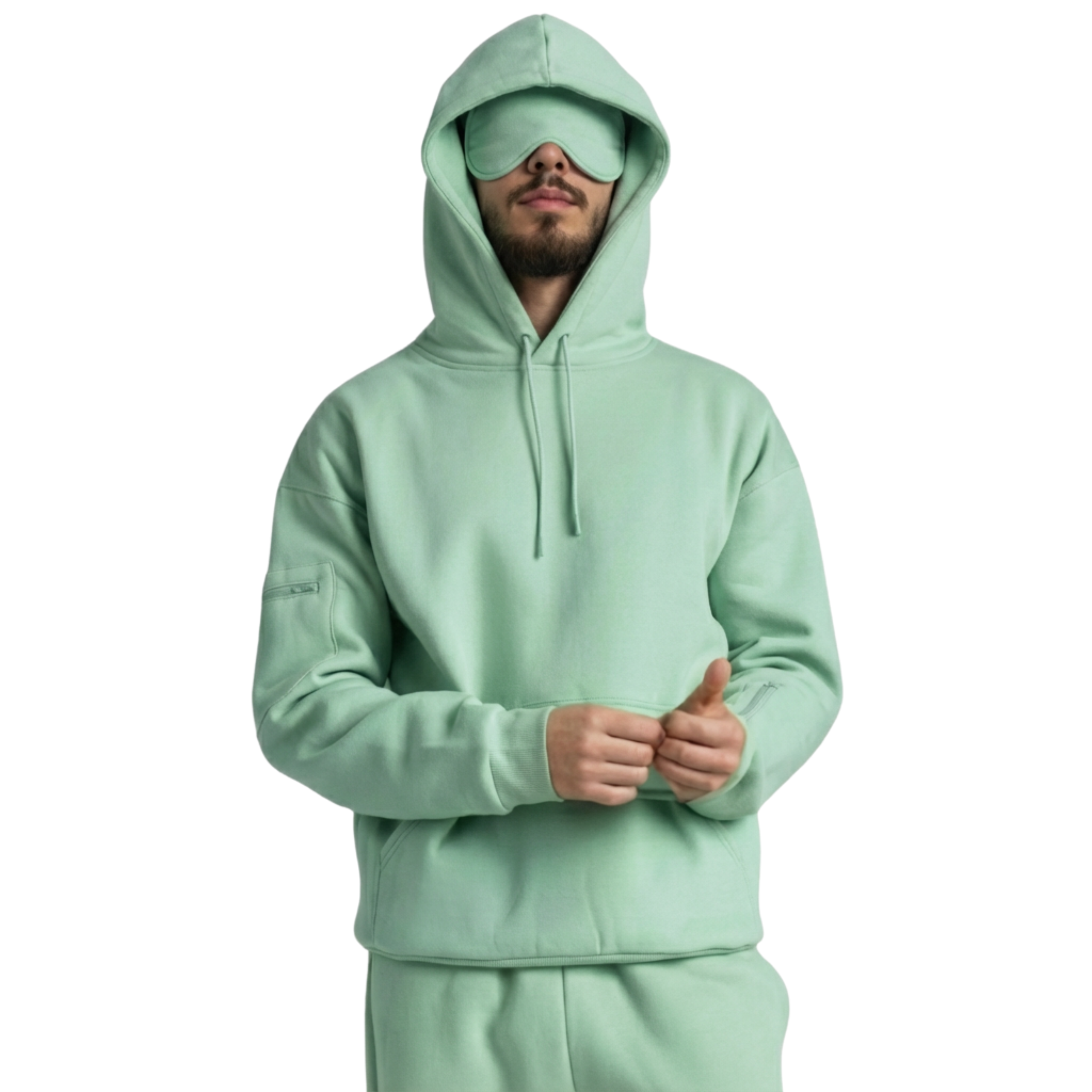 Travel Hoodie With Built In Sleep Cover Design