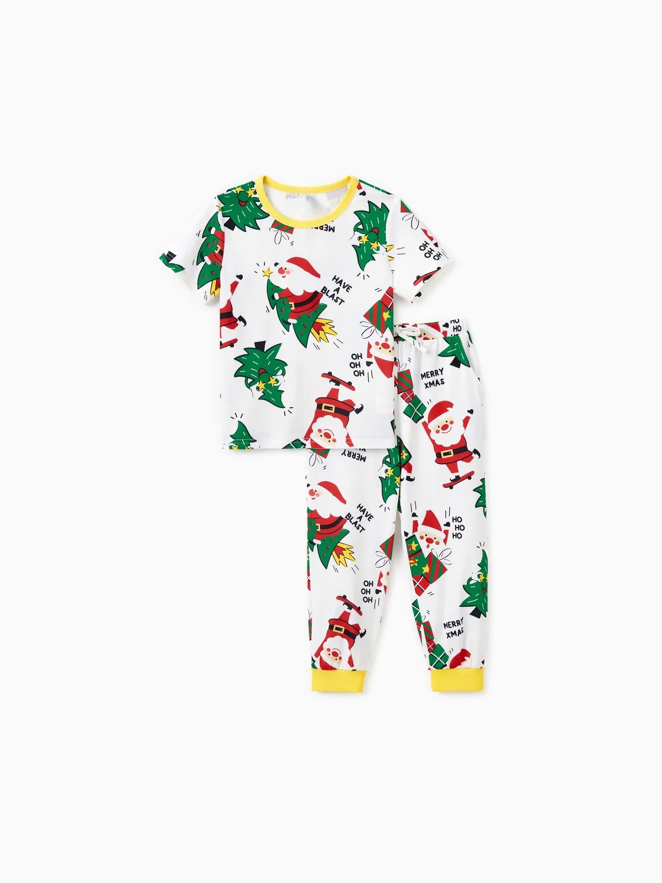 Festive Printed Family Pajama Set For Christmas Kids