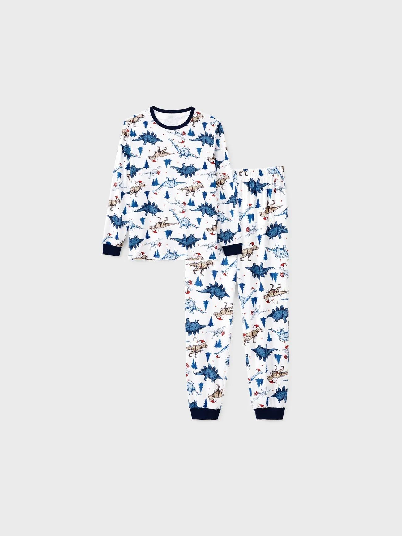 Matching Family Dinosaur Print Pajama Set With Button Detailing Women