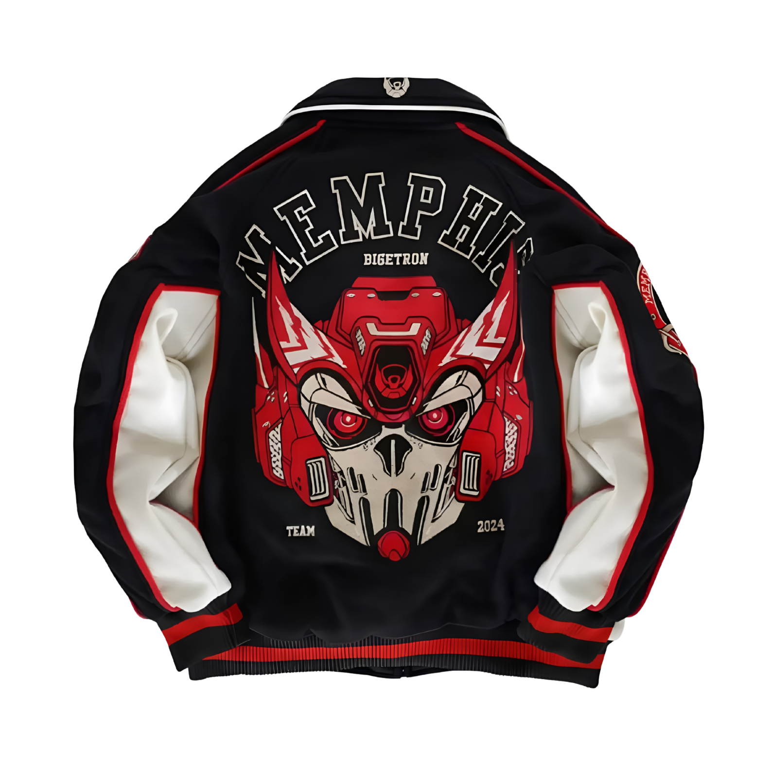 Anime Varsity Fleece Embroidered Bomber Jacket