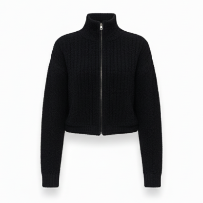 Cozy Ribbed Zip Up Knit Jacket