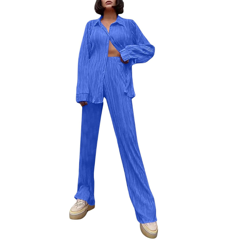 Spring Summer 2 Piece Streetwear Set Blue