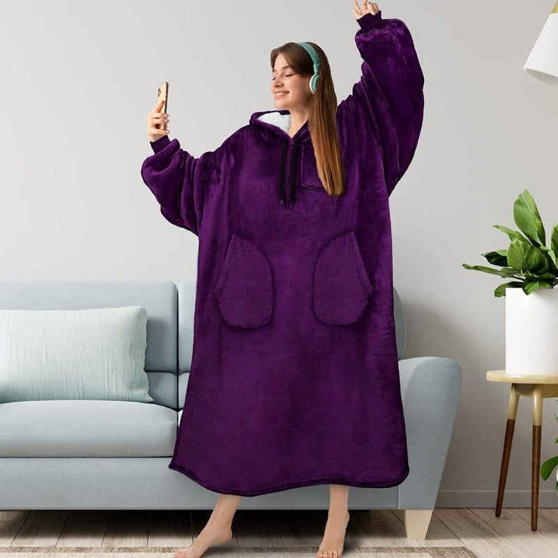 Warm Flannel Oversized Long Hoodies-Soco Hoodie