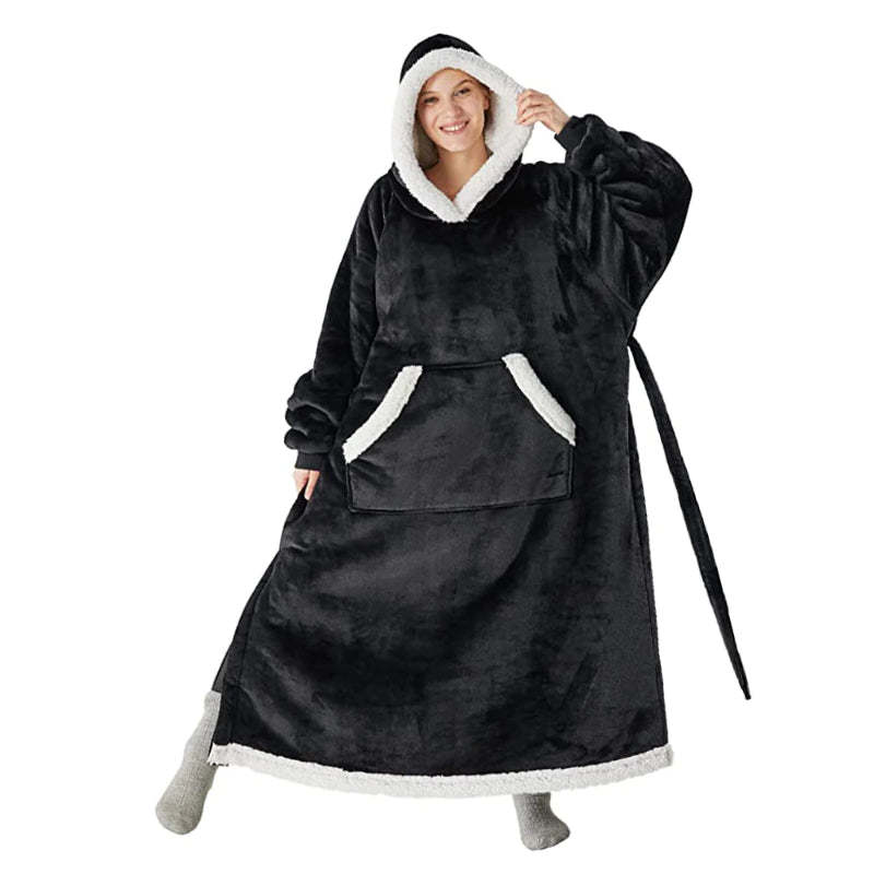 Oversized Split Long Flannel Loose Fleece Sweatshirt For Winters-Soco Hoodie