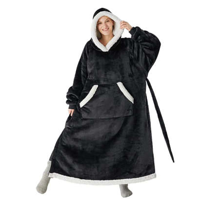 Oversized Split Long Flannel Loose Fleece Sweatshirt For Winters-Soco Hoodie