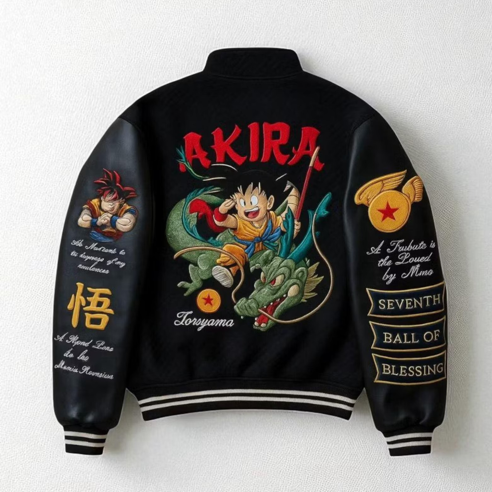 Goku Akira Dragon Ball Embroidered Anime Bomber Jacket