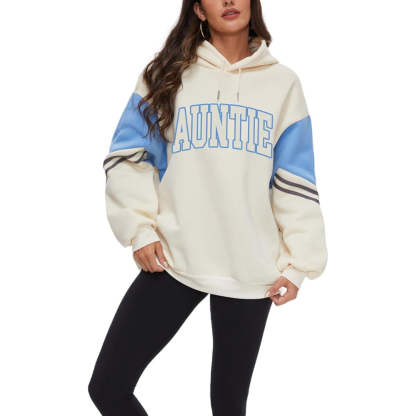 Comfy Hoodie With Bold Letter Print White
