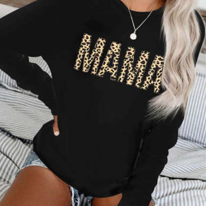 Long Sleeve Mama Print Sweatshirt