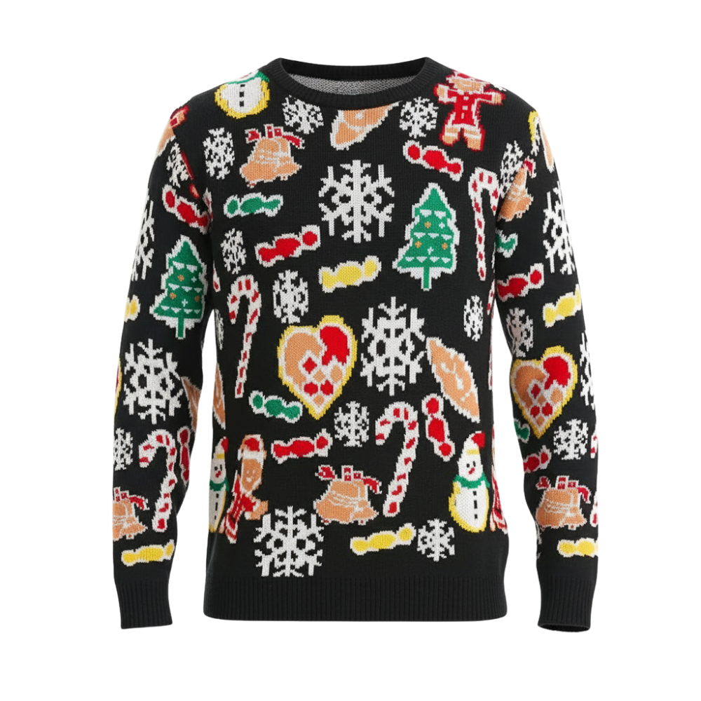 Ugly Christmas Sweater With Santa Design Print