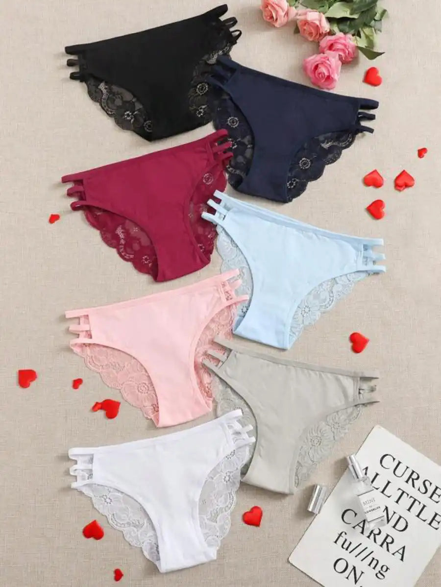 7 Piece Printed Detail Panty Set-Soco Hoodie