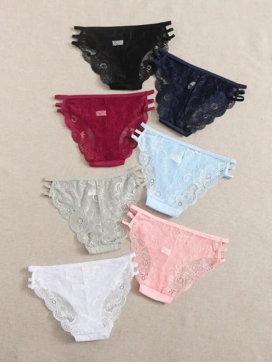 7 Piece Printed Detail Panty Set-Soco Hoodie