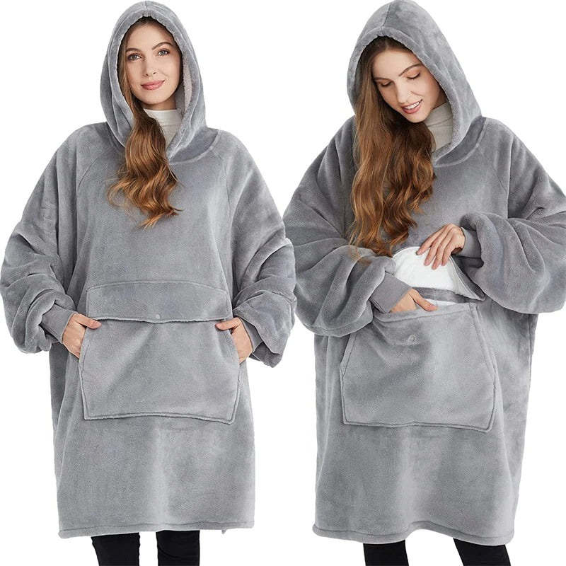 Winter Plush Sherpa Giant Oversized Hoodie Robe-Soco Hoodie