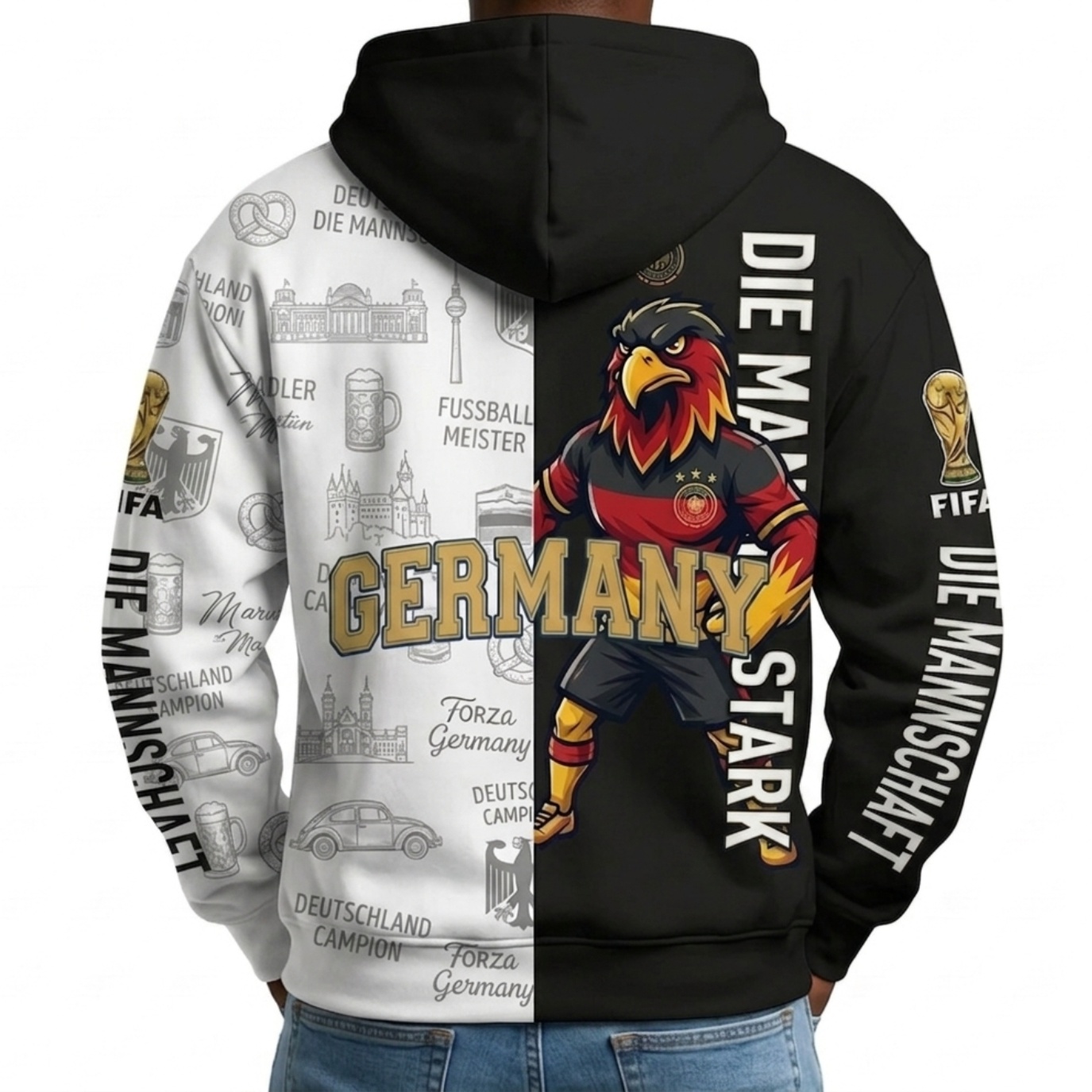 FIFA 2026 Germany Football Themed All Over Printed Hoodie