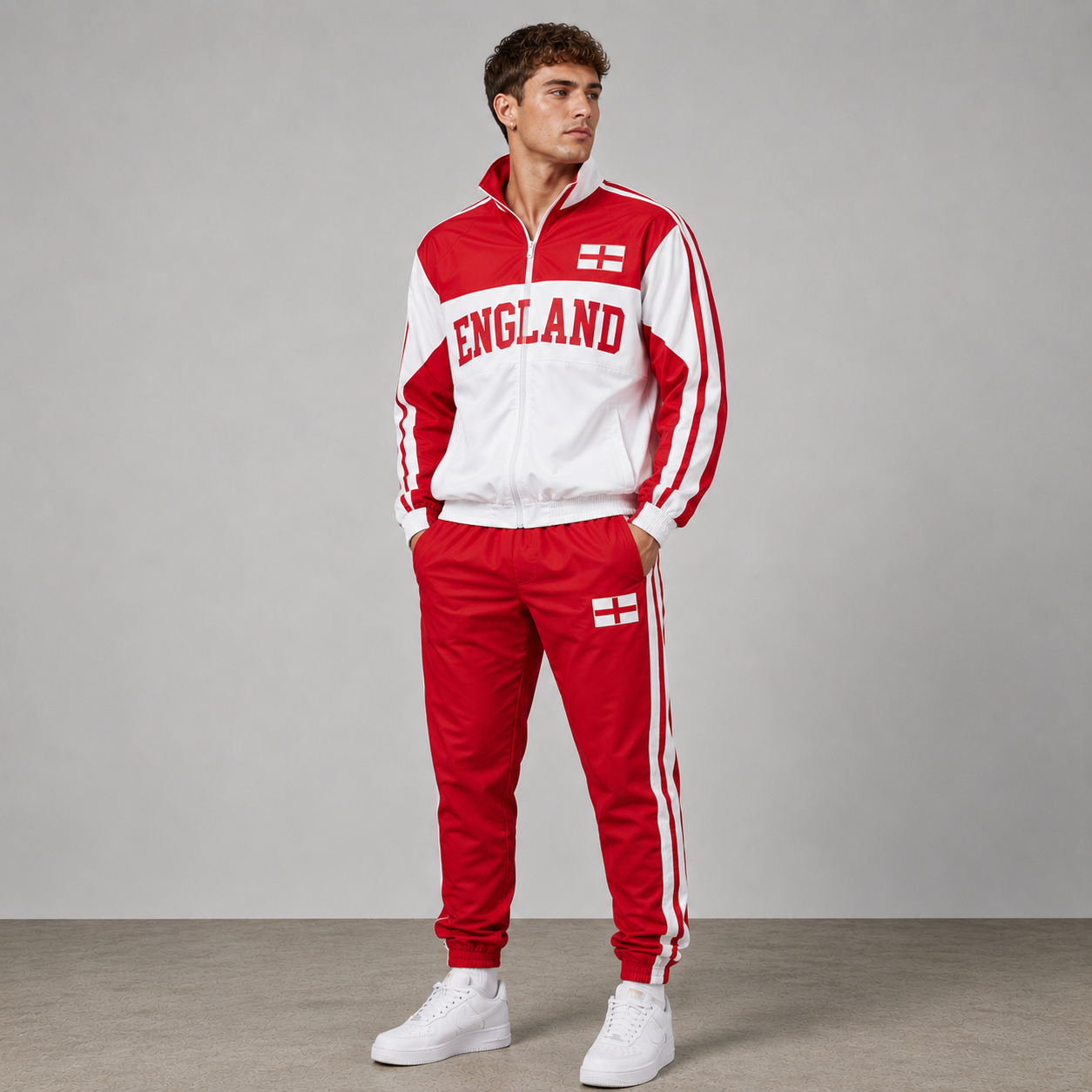 World Cup 2026 Themed England Football Fan Sweatshirt And Jogger Set