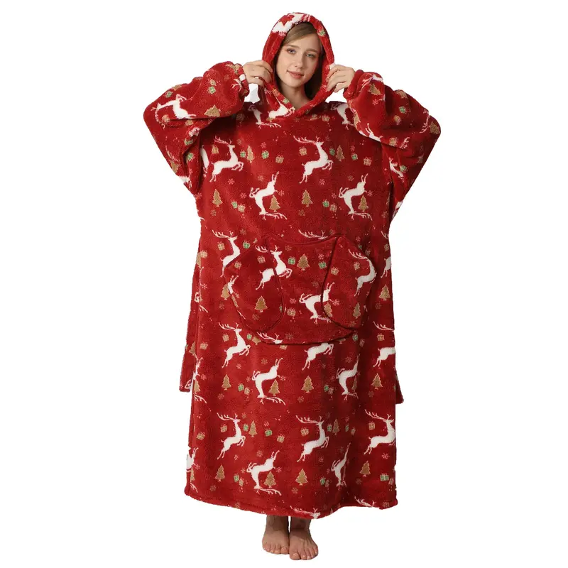 Cartoon Printed Cozy Hooded Blanket