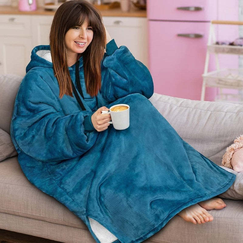 Warm Flannel Oversized Long Hoodies-Soco Hoodie