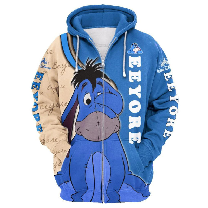 Eeyore Donkey Zip Up Hoodie