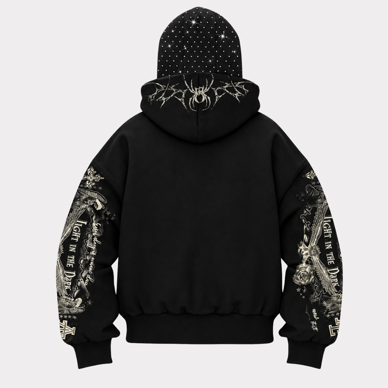 Street Style Rhinestone Decor Hoodie With Two Hat For Men