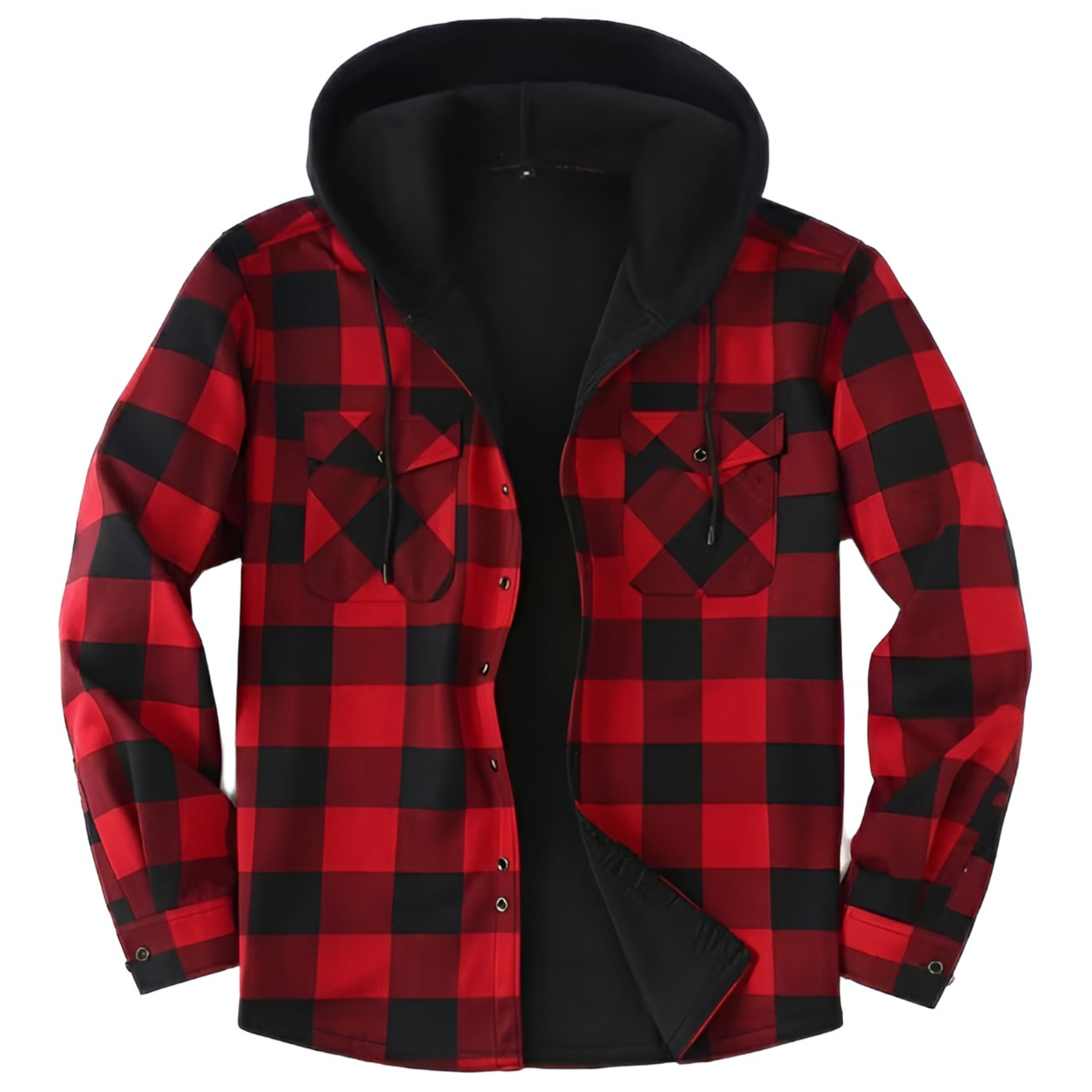 Men Heavyweight Winter Hooded Shirt