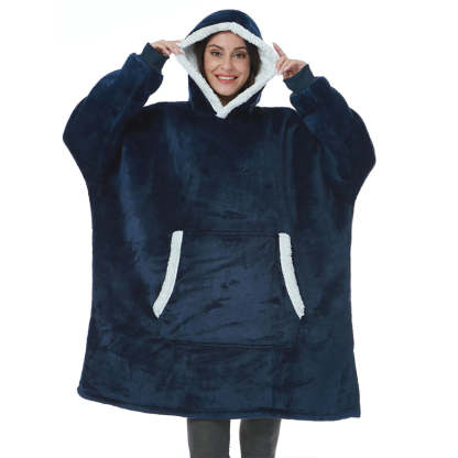 Solid Oversized Fleece Blanket Hoodie Wearable Blanket-Soco Hoodie