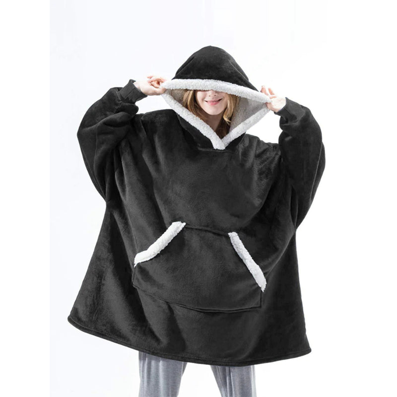 Oversized Giant Flannel Sweatshirt Fleece Wearable Hoody-Soco Hoodie