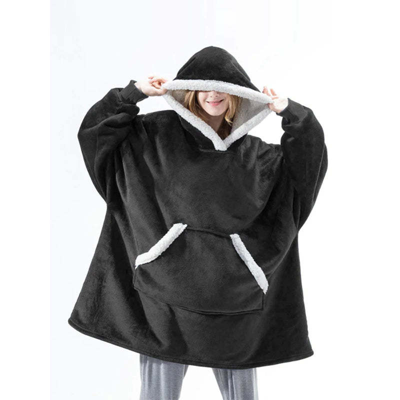 Oversized Giant Flannel Sweatshirt Fleece Wearable Hoody-Soco Hoodie