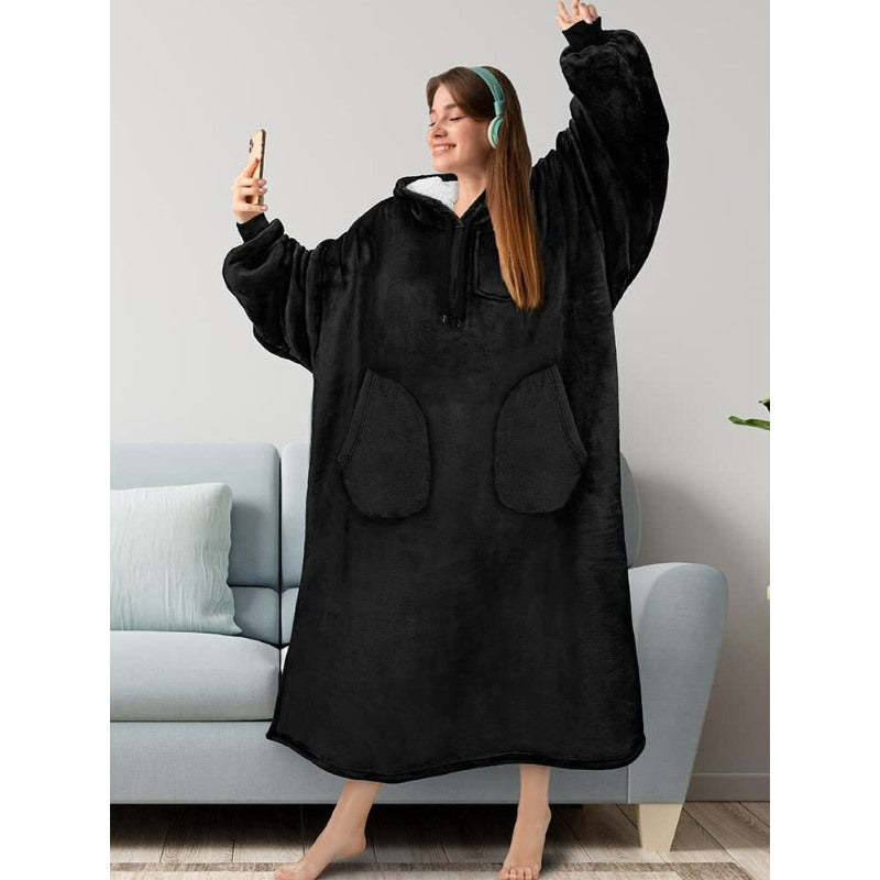 Warm Flannel Oversized Long Hoodies-Soco Hoodie