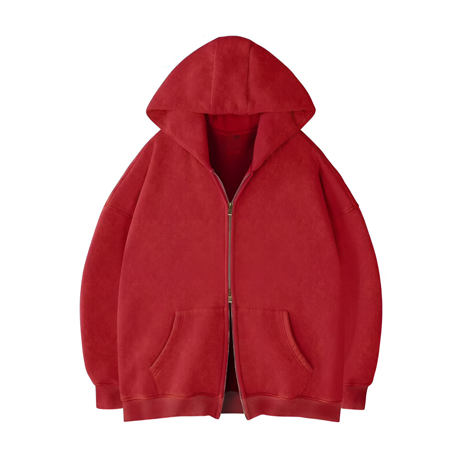 Oversized Long Sleeve Pullover Hoodie With Acid Wash Finish And Double Zipper