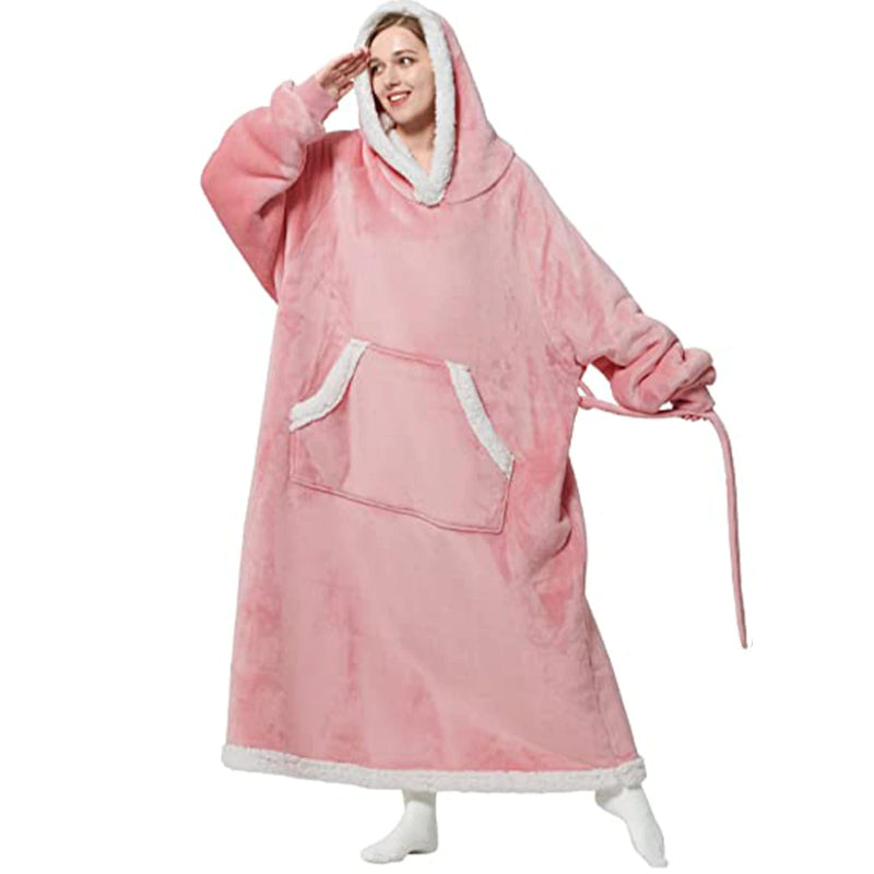 Oversized Split Long Flannel Loose Fleece Sweatshirt For Winters-Soco Hoodie