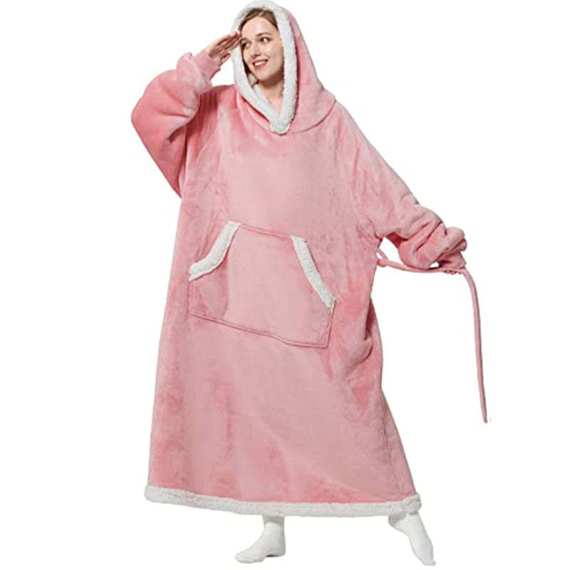 Oversized Split Long Flannel Loose Fleece Sweatshirt For Winters-Soco Hoodie