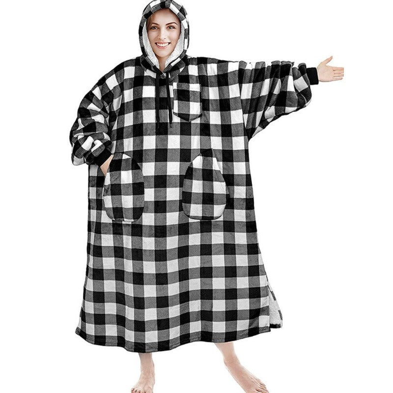 Warm Flannel Oversized Long Hoodies-Soco Hoodie