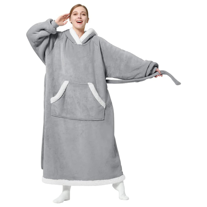 Oversized Split Long Flannel Loose Fleece Sweatshirt For Winters-Soco Hoodie