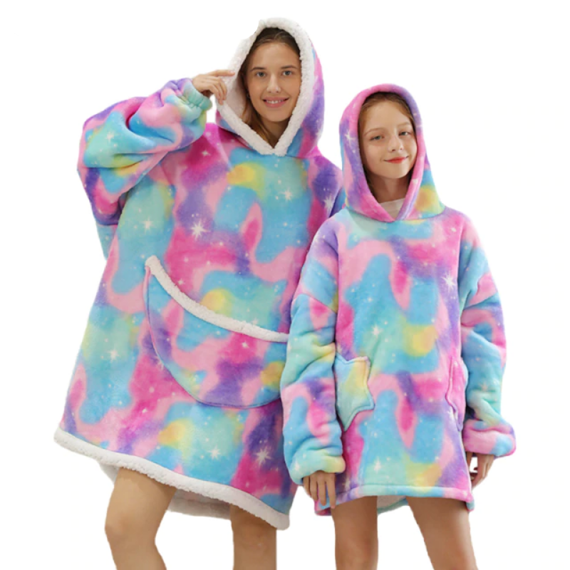The Lovely Mom and Daughter Blanket Hoodie-Soco Hoodie