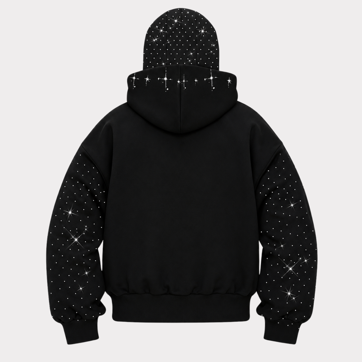 Street Style Rhinestone Decor Hoodie With Two Hat For Men