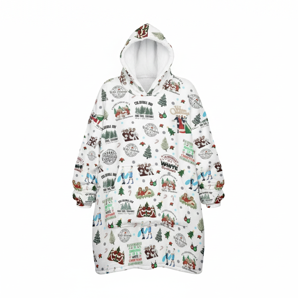 Christmas Printed Oversized Holiday Blanket Hoodie