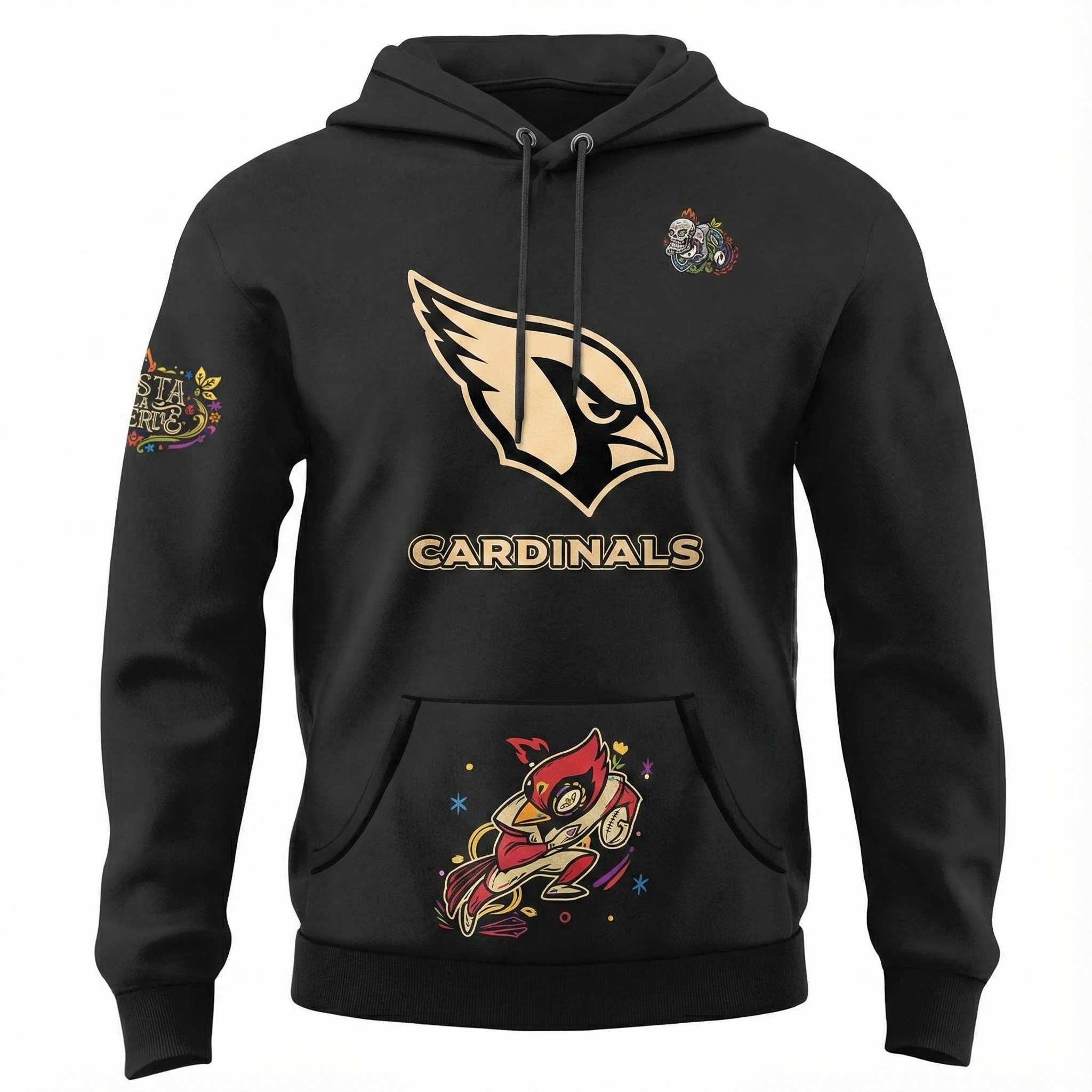 Hasta La Muerte Spirit Themed Arizona Cardinals Football Fanwear Hoodie