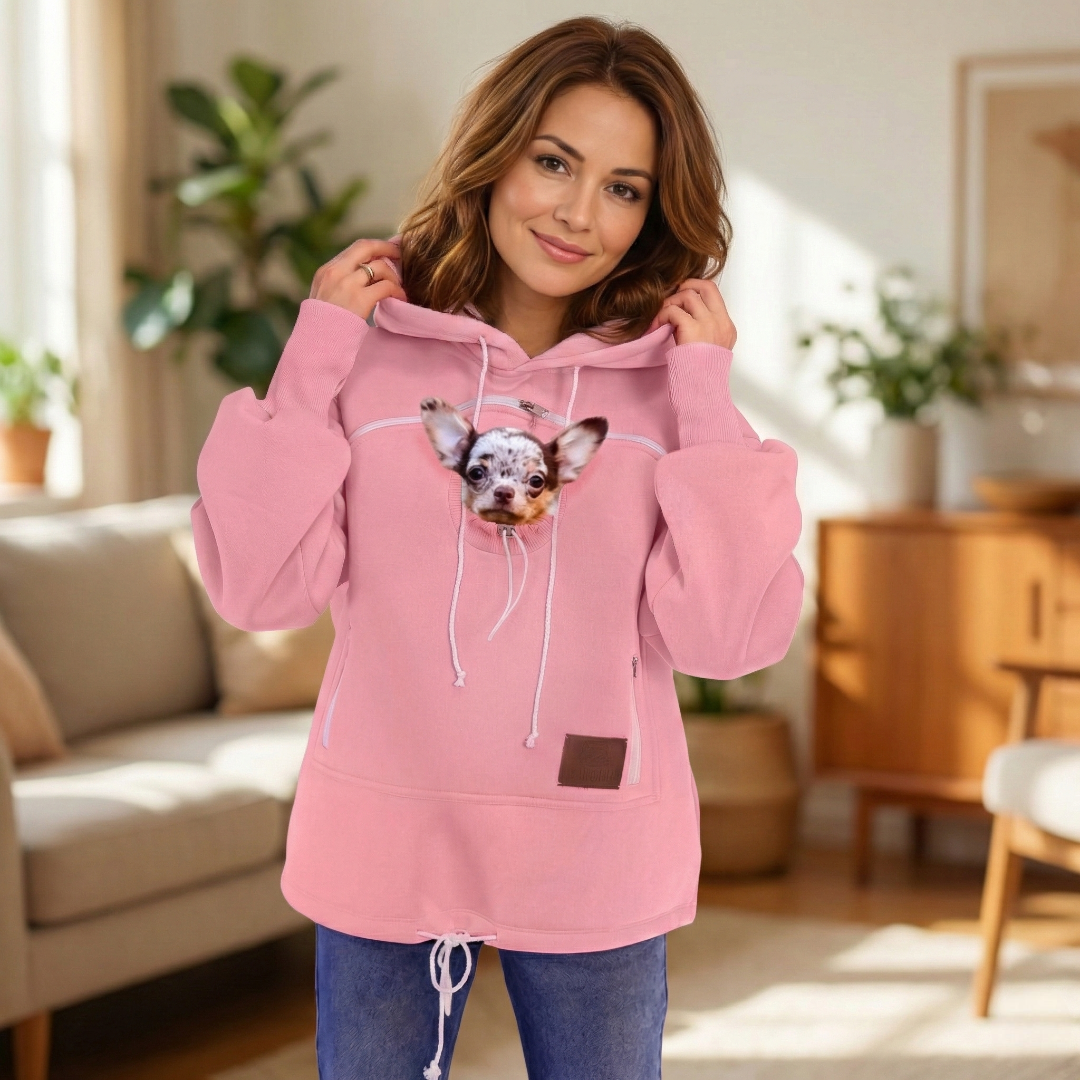 Emerald Bouclé Pet Hoodie Carrier With Pocket