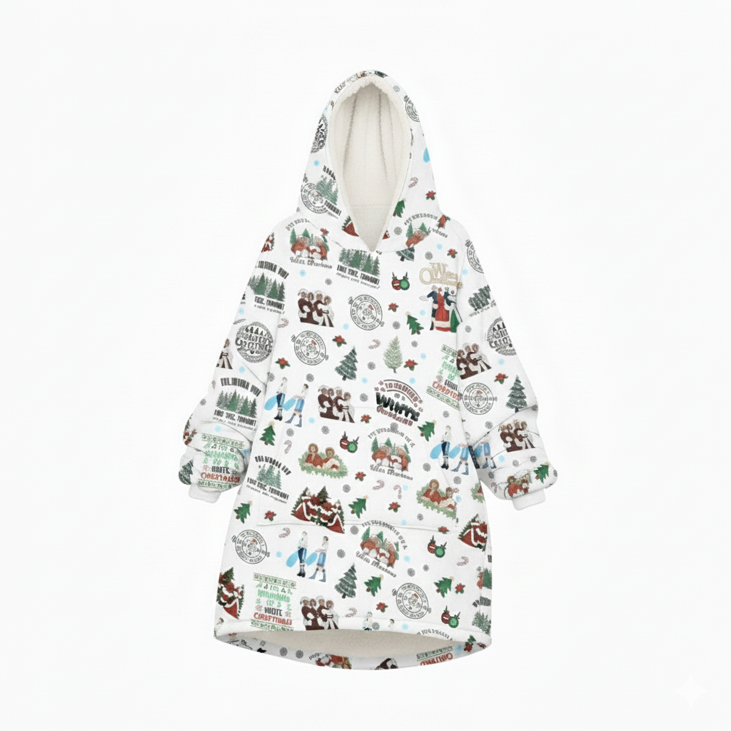 Christmas Printed Oversized Holiday Blanket Hoodie