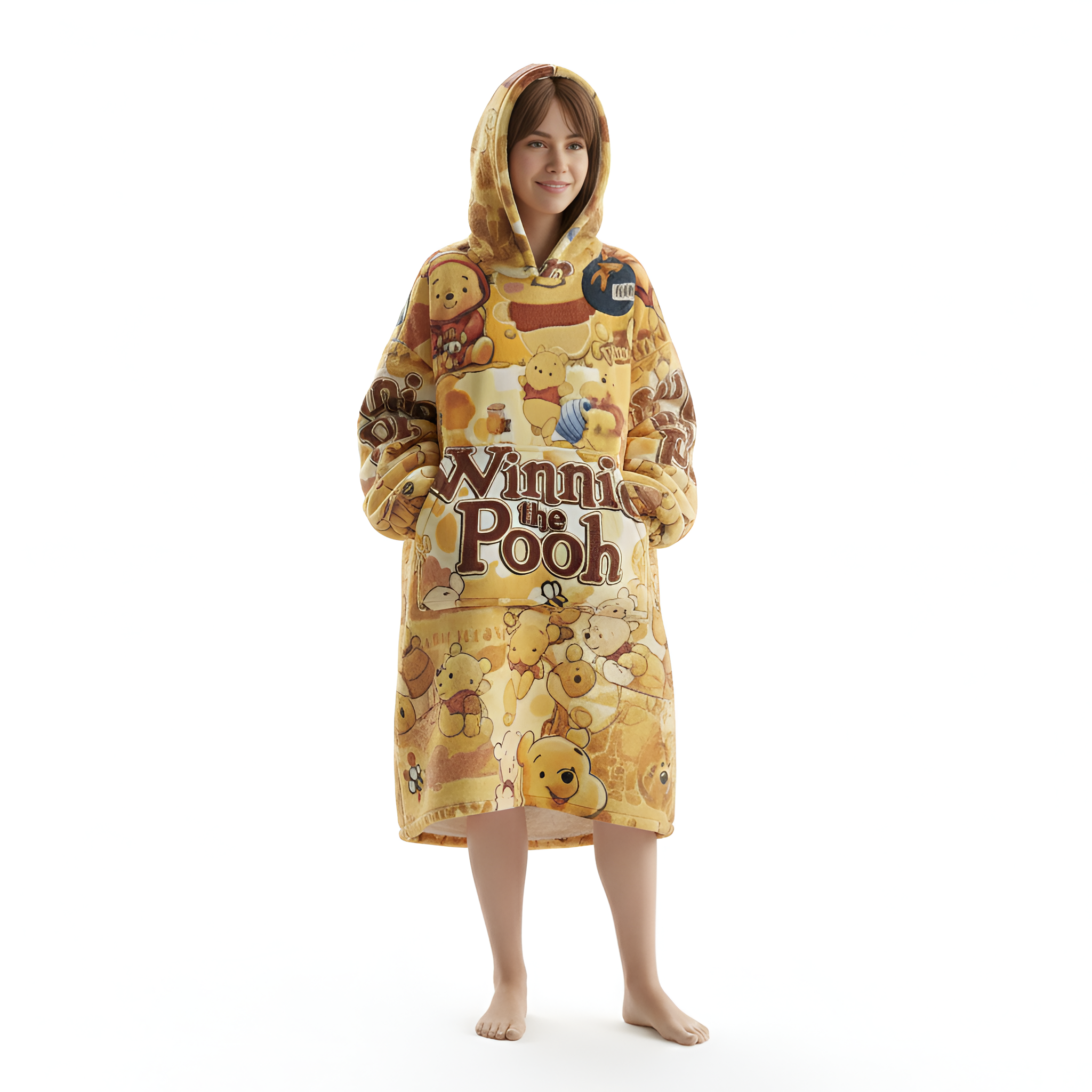 Cartoon Print Oversized Blanket Hoodie For Women
