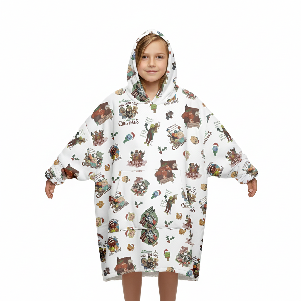 Christmas Themed Oversized Blanket Hoodie