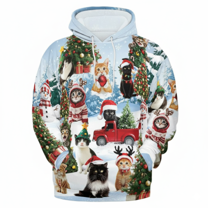 All Over Print Santa Costume Christmas Hoodie with Front Pocket