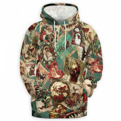 All Over Print Santa Costume Christmas Hoodie with Front Pocket