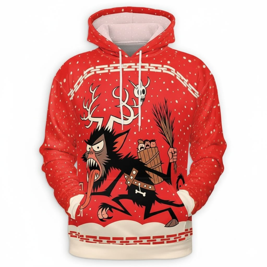 All Over Print Santa Costume Christmas Hoodie with Front Pocket